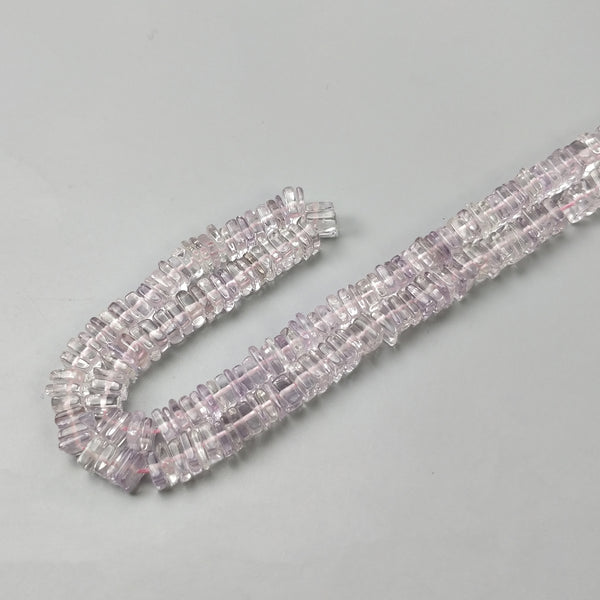 AMETHYST Gemstone Loose Beads : Natural Untreated Unheated Pink Amethyst Loose Square Heishe Statement Beads 18"
