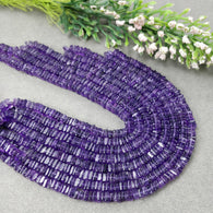 AMETHYST Gemstone Loose BEADS : Natural Untreated Purple Amethyst Loose Square Heishe Statement Beads 17
