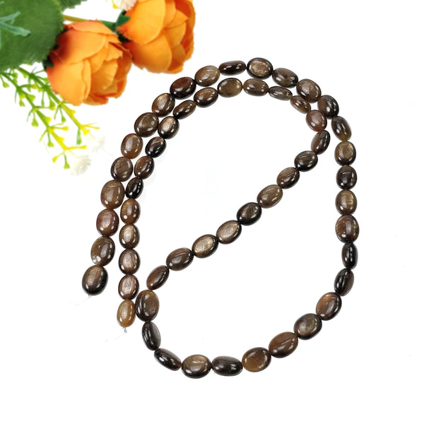Golden Brown CHOCOLATE SAPPHIRE Gemstone Loose Beads : 231.00cts Natural Untreated Sapphire Oval Shape 9*6mm-11*8mm 20" 56pcs