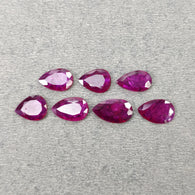 Mozambique RUBY Gemstone Normal Cut : 8.61cts Natural Untreated Unheated Reddish Pink Ruby Pear Shape 9*7mm - 11*7mm 7pcs