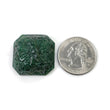 EMERALD Gemstone Carving : 62.45cts Natural Untreated Unheated Green Emerald Hand Carved Uneven Shape 25mm