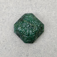 EMERALD Gemstone Carving : 62.45cts Natural Untreated Unheated Green Emerald Hand Carved Uneven Shape 25mm