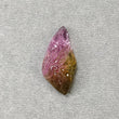 Watermelon TOURMALINE Gemstone Carving : 18.35cts Natural Bi-Color Tourmaline Hand Carved Uneven Shape 27.5*13mm
