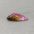 Watermelon TOURMALINE Gemstone Carving : 18.35cts Natural Bi-Color Tourmaline Hand Carved Uneven Shape 27.5*13mm