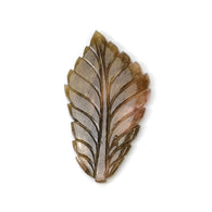 WATERMELON TOURMALINE Gemstone Carving : 55.85cts Natural Untreated Multi Bi-Color Tourmaline Hand Carved Leaf 62*34mm