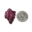 Rubellite Tourmaline Gemstone Carving : 19.20cts Natural Pink Tourmaline Hand Carved Uneven Shape 36*23mm
