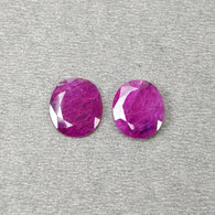 Mozambique RUBY Gemstone Normal Cut : 5.30cts Natural Untreated Unheated Reddish Pink Ruby Oval Shape 12*10mm Pair