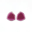 PIINK TOURMALINE Gemstone Flats Slice : 13.00cts Natural Untreated Bi-Color Tourmaline Uneven Shape 14.5*15.5mm Pair