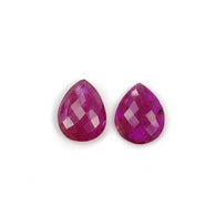 Mozambique RUBY Gemstone Rose Cut : 5.65cts Natural Untreated Unheated Reddish Pink Ruby Pear Shape 11.5*9mm - 12*9mm 2pcs