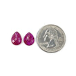 Mozambique RUBY Gemstone Rose Cut : 5.65cts Natural Untreated Unheated Reddish Pink Ruby Pear Shape 11.5*9mm - 12*9mm 2pcs