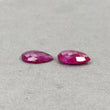 Mozambique RUBY Gemstone Rose Cut : 5.65cts Natural Untreated Unheated Reddish Pink Ruby Pear Shape 11.5*9mm - 12*9mm 2pcs
