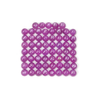 Sapphire Gemstone Cabochon : 26.70cts Natural Untreated Raspberry Pink Sapphire Round Shape Cabochon 4mm 61pcs