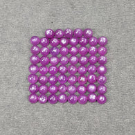 Sapphire Gemstone Cabochon : 26.70cts Natural Untreated Raspberry Pink Sapphire Round Shape Cabochon 4mm 61pcs