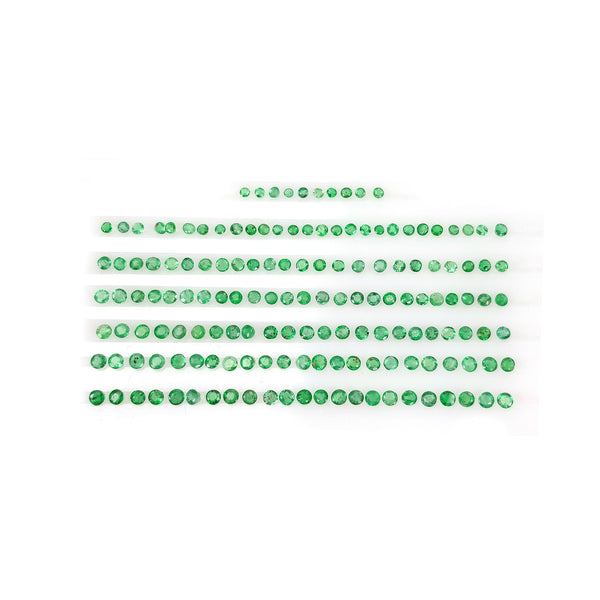 Emerald Gemstone Normal Cut : 5.00cts Natural Untreated Unheated Green Emerald Round Shape 1.5mm - 2mm Lots
