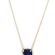 BLUE SAPPHIRE Gemstone Necklace : 18" 925 Sterling Silver Natural Sapphire Gemstone Rose Cut Yellow Gold Plated Chain Necklace For Women