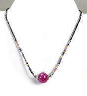 925 Sterling Silver Gemstone Beads Necklace : 17