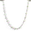 EMERALD And PINK Sapphire Gemstones Beads Chain NECKLACE: 925 Sterling Silver Natural Emerald Sapphire Gemstone Uncut 18" Statement Necklace