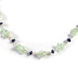 BLUE SAPPHIRE EMERALD Gemstones Raw Uncut Beads : Natural Emerald Blue Sapphire Sterling Silver Chain Necklace 16" Gift For Her