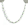 BLUE SAPPHIRE EMERALD Gemstones Raw Uncut Beads : Natural Emerald Blue Sapphire Sterling Silver Chain Necklace 17" Gift For Her