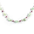 EMERALD And RUBY Gemstones Raw Uncut Beads : 925 Sterling Silver Natural Emerald Ruby Chain NECKLACE 16" Statement Gift For Her
