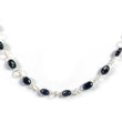 BLUE SAPPHIRE Gemstones Beads Chain NECKLACE : 925 Sterling Silver Natural Sapphire Cabochon 17" Statement Necklace Gift For Her