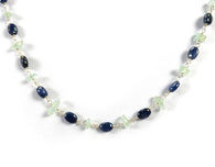 Blue SAPPHIRE & Green Emerald Gemstones Raw Uncut Beads : 925 Sterling Silver Natural Sapphire Oval Cabochon 16