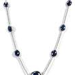 BLUE Sapphire Gemstone CHAIN NECKLACE : 925 Sterling Silver Natural Untreated Sapphire Oval Briolette Rose Cut 18" Necklace