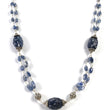 BLUE SAPPHIRE Gemstone Beads Chain Necklace : 925 Sterling Silver Natural Sapphire Hand Carved &Rose Cut Beads 22.5" Necklace