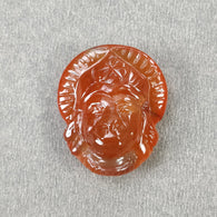 Agate Gemstone Carving : Natural Untreated Unheated Orange Agate Hand Carved LORD HANUMANA