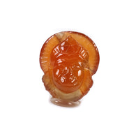 एगेट रत्न नक्काशी: प्राकृतिक अनुपचारित बिना गर्म किया हुआ नारंगी एगेट हाथ से नक्काशीदार भगवान हनुमान
