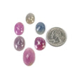 Sapphire Gemstone Rose Cut : 51.90cts Natural Untreated Multi Sapphire Oval Uneven Shape 14.5*11mm - 22*14.5mm 6pcs Set