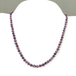 Raspberry Sheen Pink Sapphire Gemstone NECKLACE : 17.47gms Natural Round Side Faceted Sapphire With 925 Sterling Silver 3.5mm - 6mm 18"