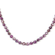 Raspberry Sheen Pink Sapphire Gemstone NECKLACE : 17.47gms Natural Round Side Faceted Sapphire With 925 Sterling Silver 3.5mm - 6mm 18"