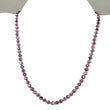 Raspberry Sheen Pink Sapphire Gemstone NECKLACE : 19.51gms Natural Round Side Faceted Sapphire With 925 Sterling Silver 3mm - 6mm 19"