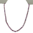 Raspberry Sheen Pink Sapphire Gemstone NECKLACE : 19.60gms Natural Round Side Faceted Sapphire With 925 Sterling Silver 4mm - 6mm 19.5"