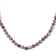 Raspberry Sheen Pink Sapphire Gemstone NECKLACE : 19.60gms Natural Round Side Faceted Sapphire With 925 Sterling Silver 4mm - 6mm 19.5"