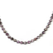 Raspberry Sheen Pink Sapphire Gemstone NECKLACE : 19.67gms Natural Round Side Faceted Sapphire With 925 Sterling Silver 4mm - 6mm 18"