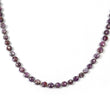 Raspberry Sheen Pink Sapphire Gemstone NECKLACE : 19.97gms Natural Round Side Faceted Sapphire With 925 Sterling Silver 4mm - 6mm 18.5"
