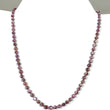 Raspberry Sheen Pink Sapphire Gemstone NECKLACE : 20.24gms Natural Round Side Faceted Sapphire With 925 Sterling Silver 3.5mm - 6mm 20"