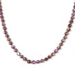 Raspberry Sheen Pink Sapphire Gemstone NECKLACE : 20.24gms Natural Round Side Faceted Sapphire With 925 Sterling Silver 3.5mm - 6mm 20"