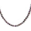 Raspberry Sheen Pink Sapphire Gemstone NECKLACE : 20.47gms Natural Round Side Faceted Sapphire With 925 Sterling Silver 3.5mm - 5.5mm 19"