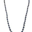 BLUE SAPPHIRE Gemstone NECKLACE : Natural Untreated Sapphire Hand Carved Melon Tear Drops 24" Beads Necklace