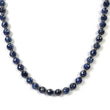 BLUE SAPPHIRE Gemstone NECKLACE : Natural Untreated Sapphire September Birthstone Round Shape 8mm Checker Cut 17" Beads Necklace