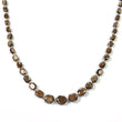 Golden Brown CHOCOLATE Sapphire Gemstone NECKLACE : 20.28gms Natural Hexagon Faceted Sapphire With 925 Sterling Silver 5*3mm - 11*8mm 20" (With Video)