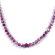Raspberry Sheen Pink Sapphire Gemstone NECKLACE : 25.39gms Natural Sapphire Hexagon Shape Faceted Necklace 5.5*5mm - 8.5*7mm 18"