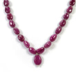 RUBY Gemstone NECKLACE : 53.46gms Natural Untreated Plain Ruby With 925 Sterling Silver 7.5*6mm - 16.5*12.5mm 18"