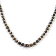 Golden Brown CHOCOLATE Sapphire Gemstone NECKLACE : 16.33gms Natural Round Side Faceted Sapphire With 925 Sterling Silver 4mm - 7mm 18"