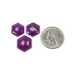 Sapphire Gemstone Step Cut : 33.75cts Natural Untreated Raspberry Purple Pink Sapphire Hexagon Shape 16*14mm - 18.5*16mm 3pcs