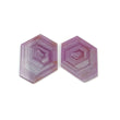 Sapphire Gemstone Flat Slices : 54.45cts Natural Untreated Rosemary Pink Sapphire Hexagon Shape 34*25.5mm - 35.5*26mm 2pcs