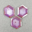 Sapphire Gemstone Normal Cut : 91.30cts Natural Untreated Raspberry Pink Sapphire Hexagon Shape 32*25mm 3pcs